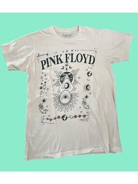 Pink Floyd White Graphic Tee Short Sleeve 100% Cotton Size S/P